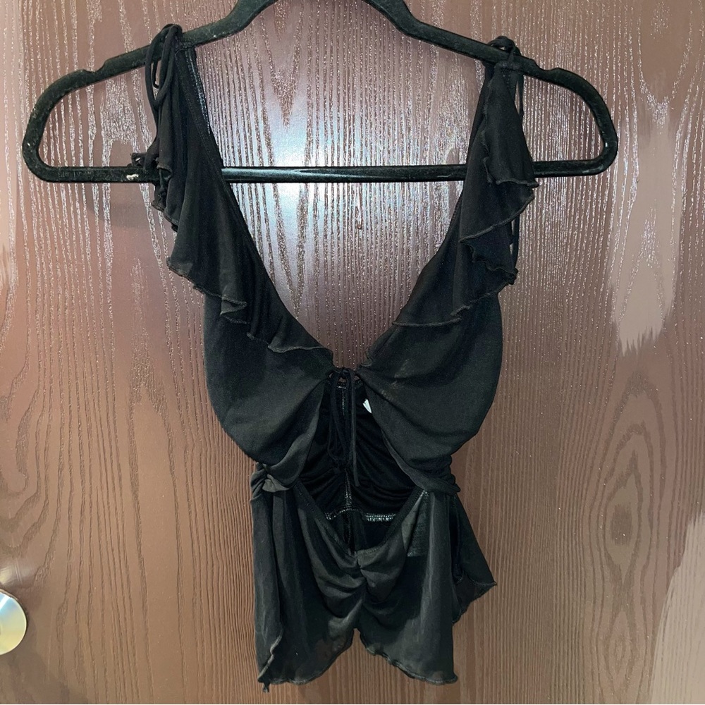 Urban Outfitters Black Mesh Top